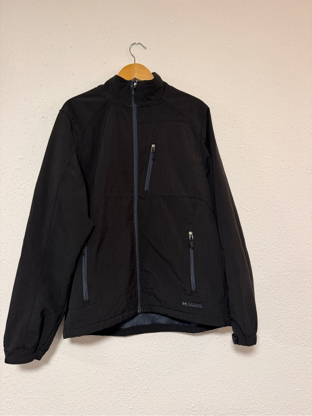 Black Diamond Double Diamond Black Men's Softshell with fleece lined Jacket xl